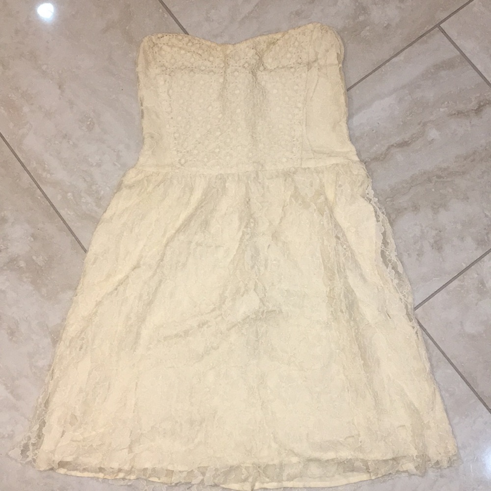 Creme colored mini dress